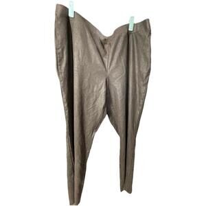 CHICO'S Faux Knit Suede Legging Pants in Espresso Size 3 US 16 / XL